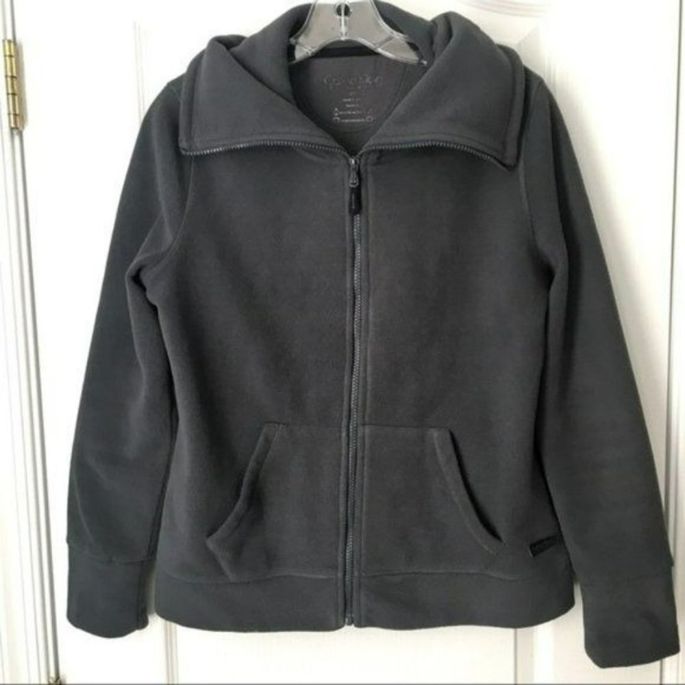 Calvin Klein Performance Womens Gray Full-Zip Fleece Jacket Size s